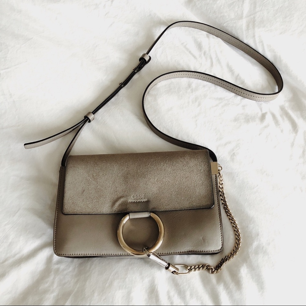 Chloe Faye Small Shoulder Bag Motty Gray